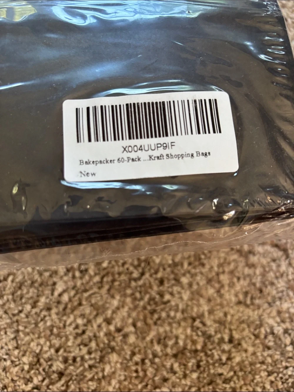 Black Gift Bags with Natural Twisted Rope Handles - Pack